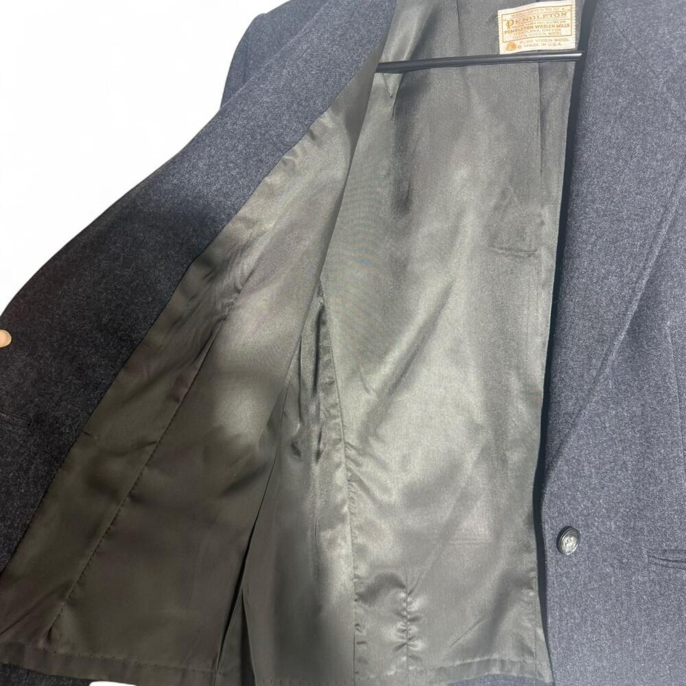Vintage Pendleton Navy 100% Virgin Wool Blazer | Size 8 | Old Money Power Suit - Picture 4 of 8